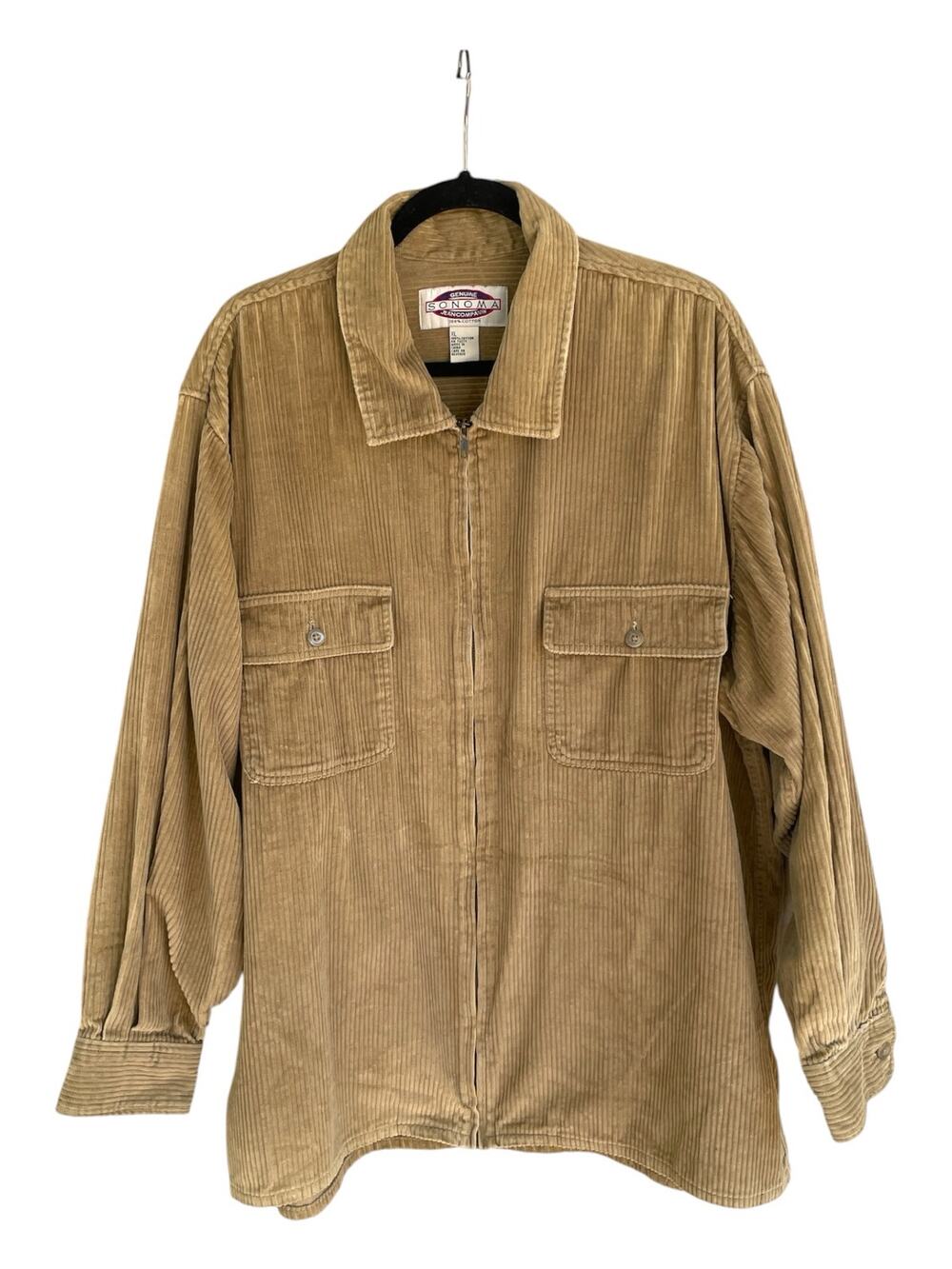 Sonoma Shirt Jacket Corduroy Zip Front XL Cotton Long Sleeve Jean Company